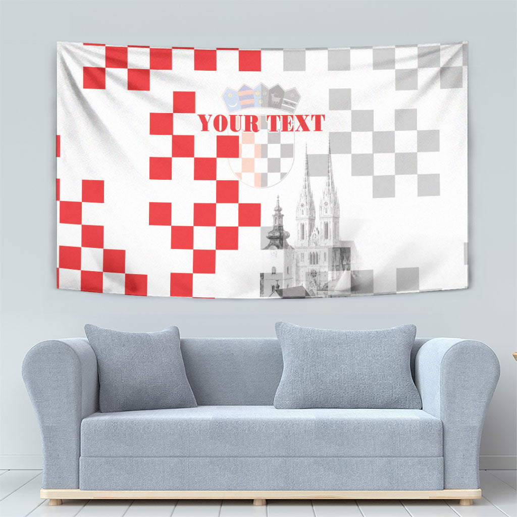 Personalized Croatia Hrvatska Tapestry National Day 2026 White Version