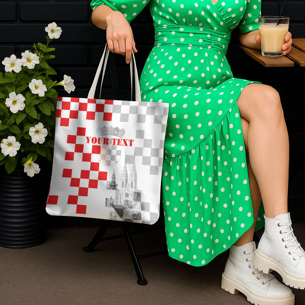 Personalized Croatia Hrvatska Tote Bag National Day 2026 White Version