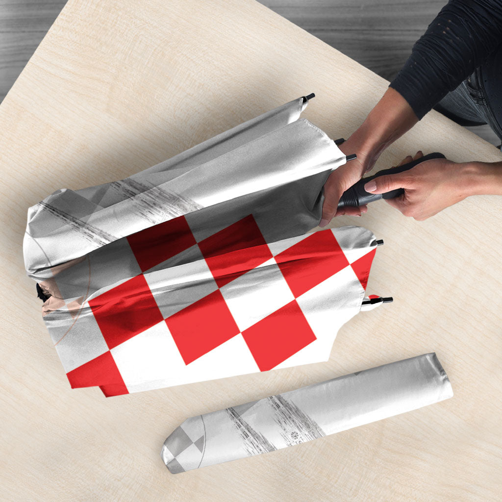 Personalized Croatia Hrvatska Umbrella National Day 2026 White Version