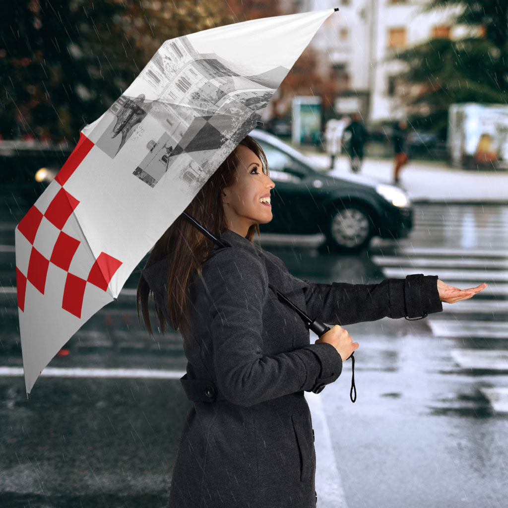Personalized Croatia Hrvatska Umbrella National Day 2026 White Version