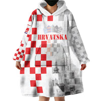 Personalized Croatia Hrvatska Wearable Blanket Hoodie National Day 2026 White Version