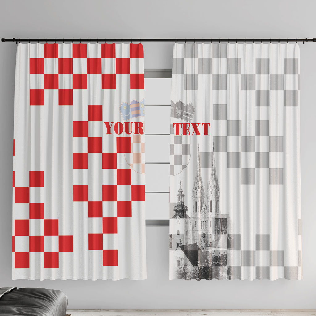 Personalized Croatia Hrvatska Window Curtain National Day 2026 White Version