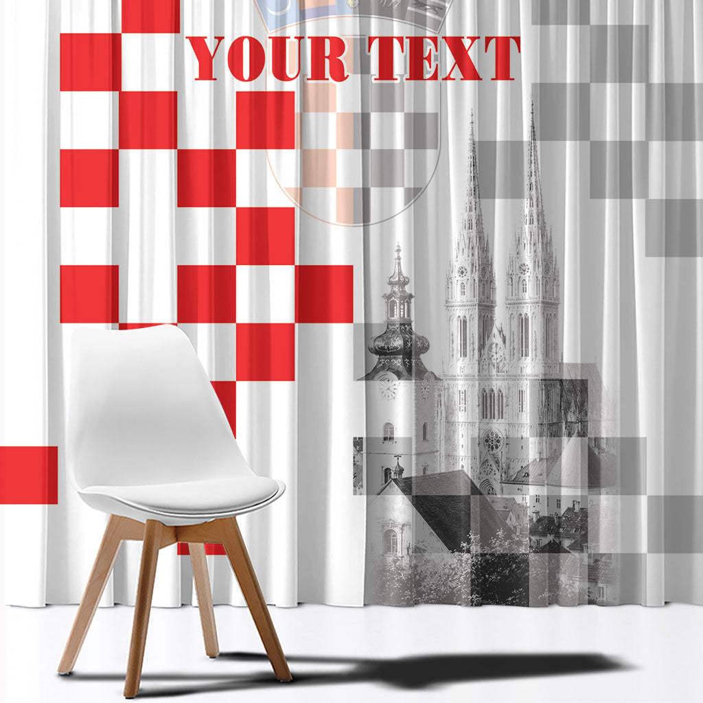 Personalized Croatia Hrvatska Window Curtain National Day 2026 White Version