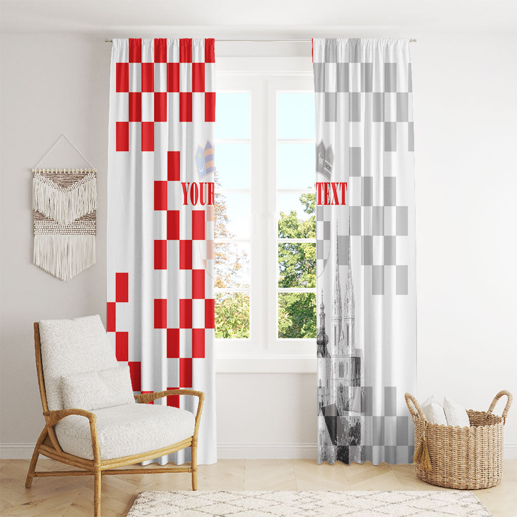 Personalized Croatia Hrvatska Window Curtain National Day 2026 White Version