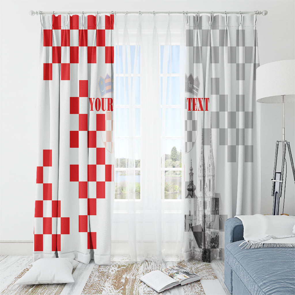Personalized Croatia Hrvatska Window Curtain National Day 2026 White Version