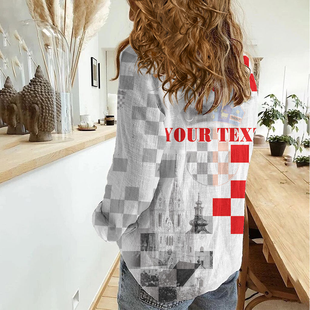 Personalized Croatia Hrvatska Women Casual Shirt National Day 2026 White Version
