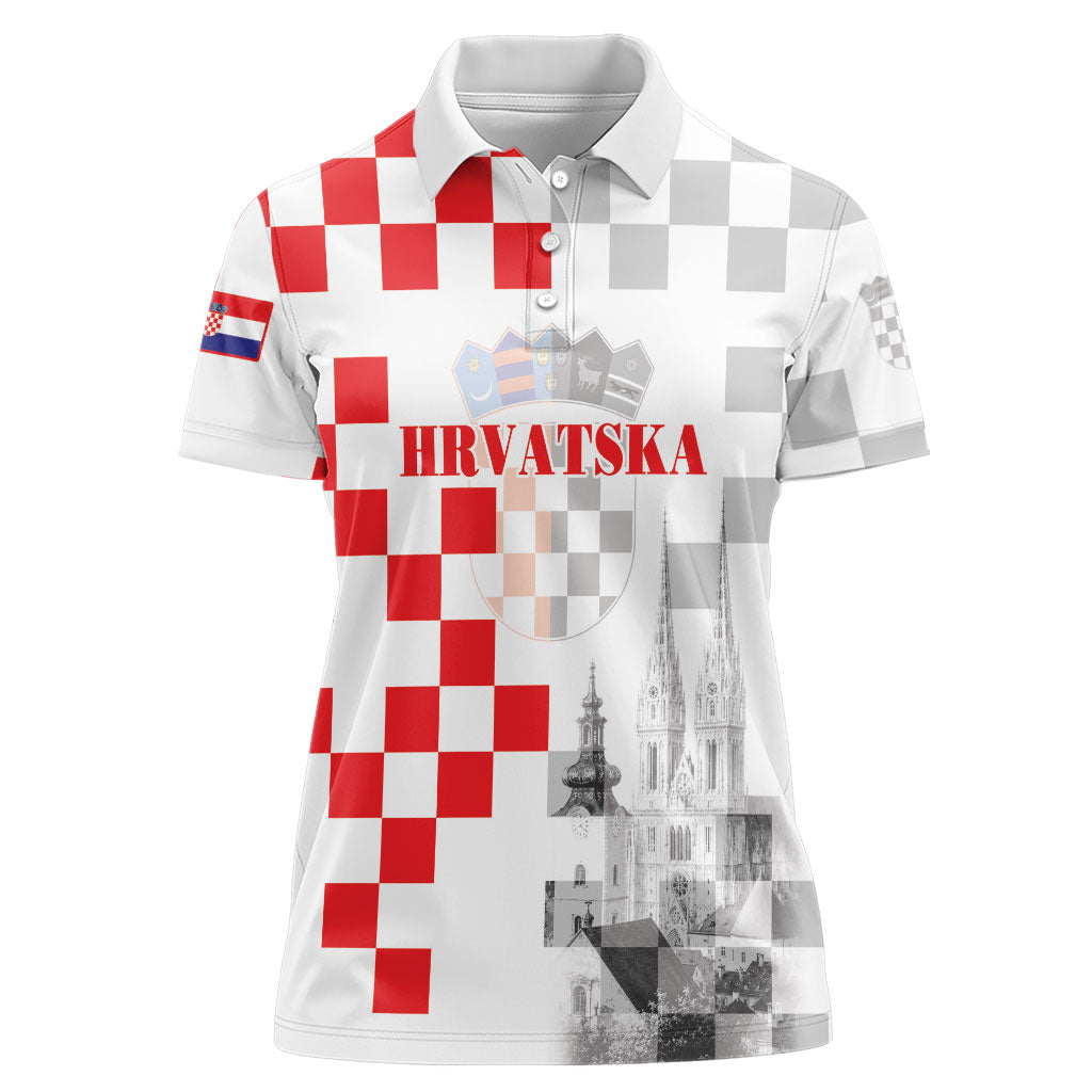 Personalized Croatia Hrvatska Women Polo Shirt National Day 2026 White Version