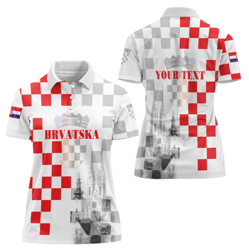 Personalized Croatia Hrvatska Women Polo Shirt National Day 2026 White Version