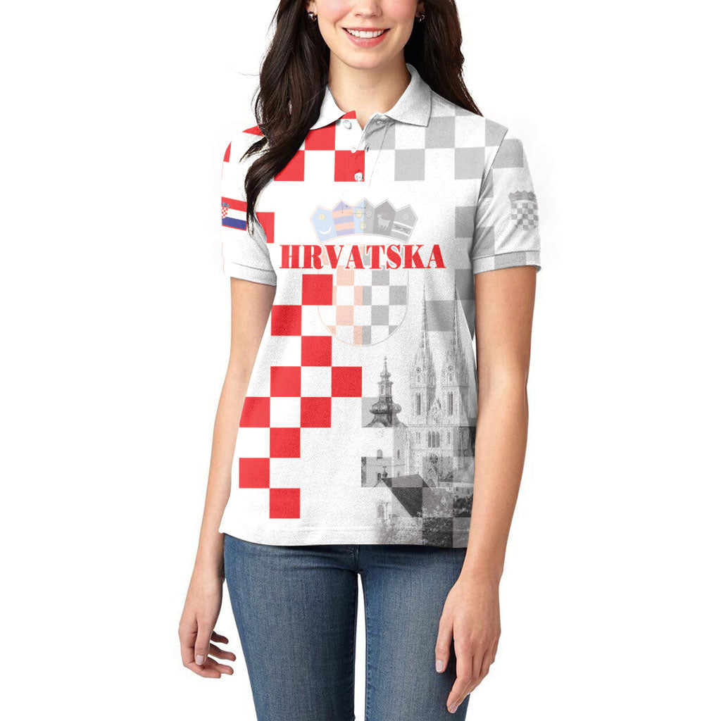 Personalized Croatia Hrvatska Women Polo Shirt National Day 2026 White Version