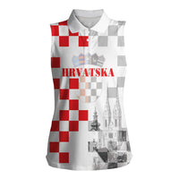 Personalized Croatia Hrvatska Women Sleeveless Polo Shirt National Day 2026 White Version