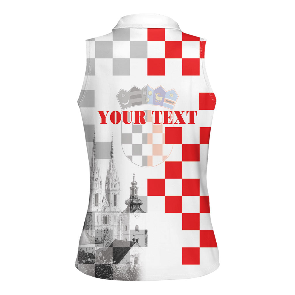 Personalized Croatia Hrvatska Women Sleeveless Polo Shirt National Day 2026 White Version