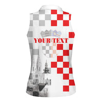 Personalized Croatia Hrvatska Women Sleeveless Polo Shirt National Day 2026 White Version