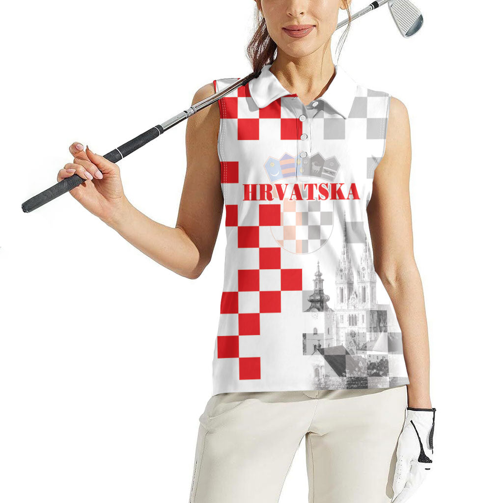 Personalized Croatia Hrvatska Women Sleeveless Polo Shirt National Day 2026 White Version