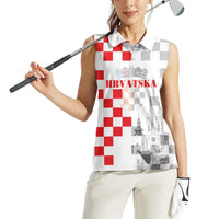 Personalized Croatia Hrvatska Women Sleeveless Polo Shirt National Day 2026 White Version