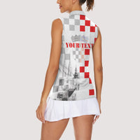 Personalized Croatia Hrvatska Women Sleeveless Polo Shirt National Day 2026 White Version