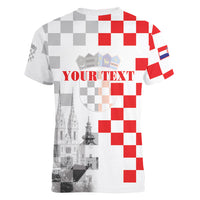 Personalized Croatia Hrvatska Women V-Neck T-Shirt National Day 2026 White Version