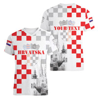 Personalized Croatia Hrvatska Women V-Neck T-Shirt National Day 2026 White Version