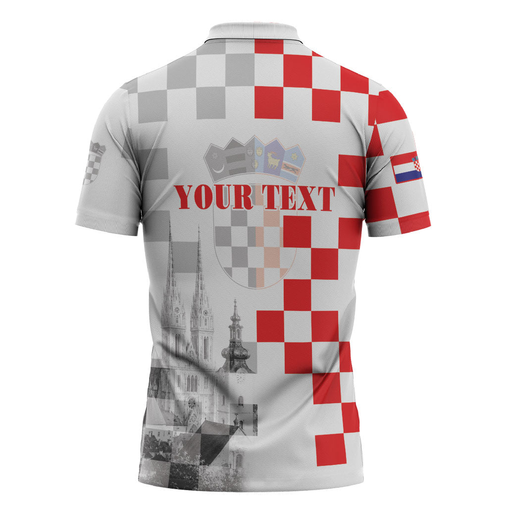 Personalized Croatia Hrvatska Zipper Polo Shirt National Day 2026 White Version