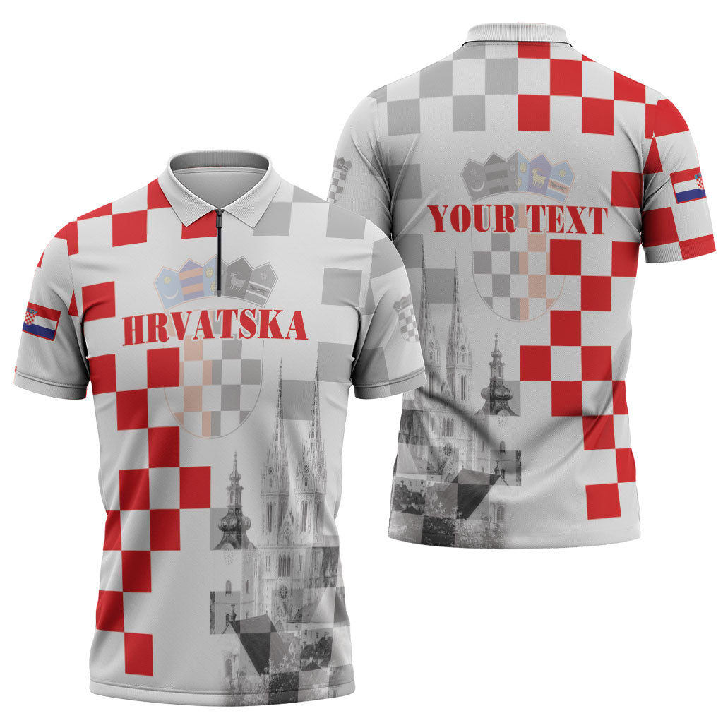 Personalized Croatia Hrvatska Zipper Polo Shirt National Day 2026 White Version