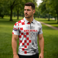 Personalized Croatia Hrvatska Zipper Polo Shirt National Day 2026 White Version