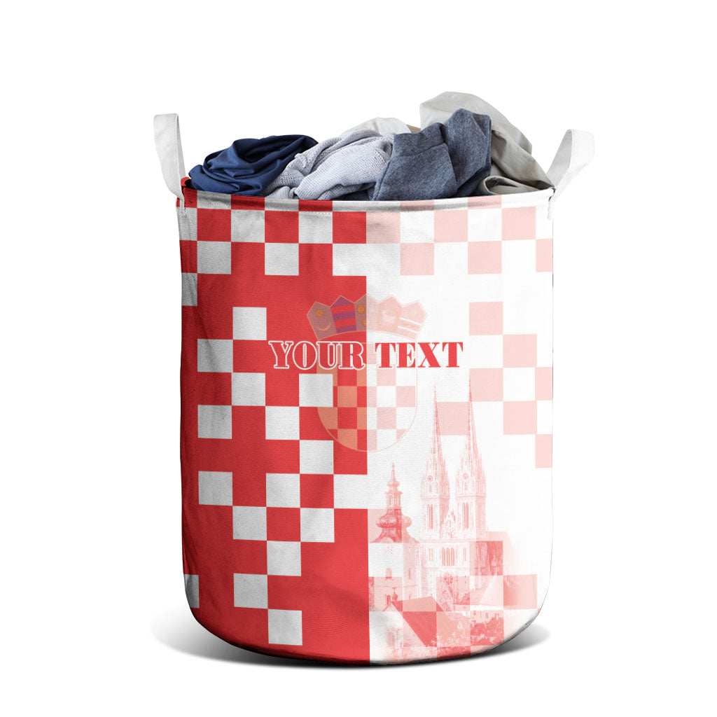 Personalized Croatia Hrvatska Laundry Basket National Day 2026 Red Version