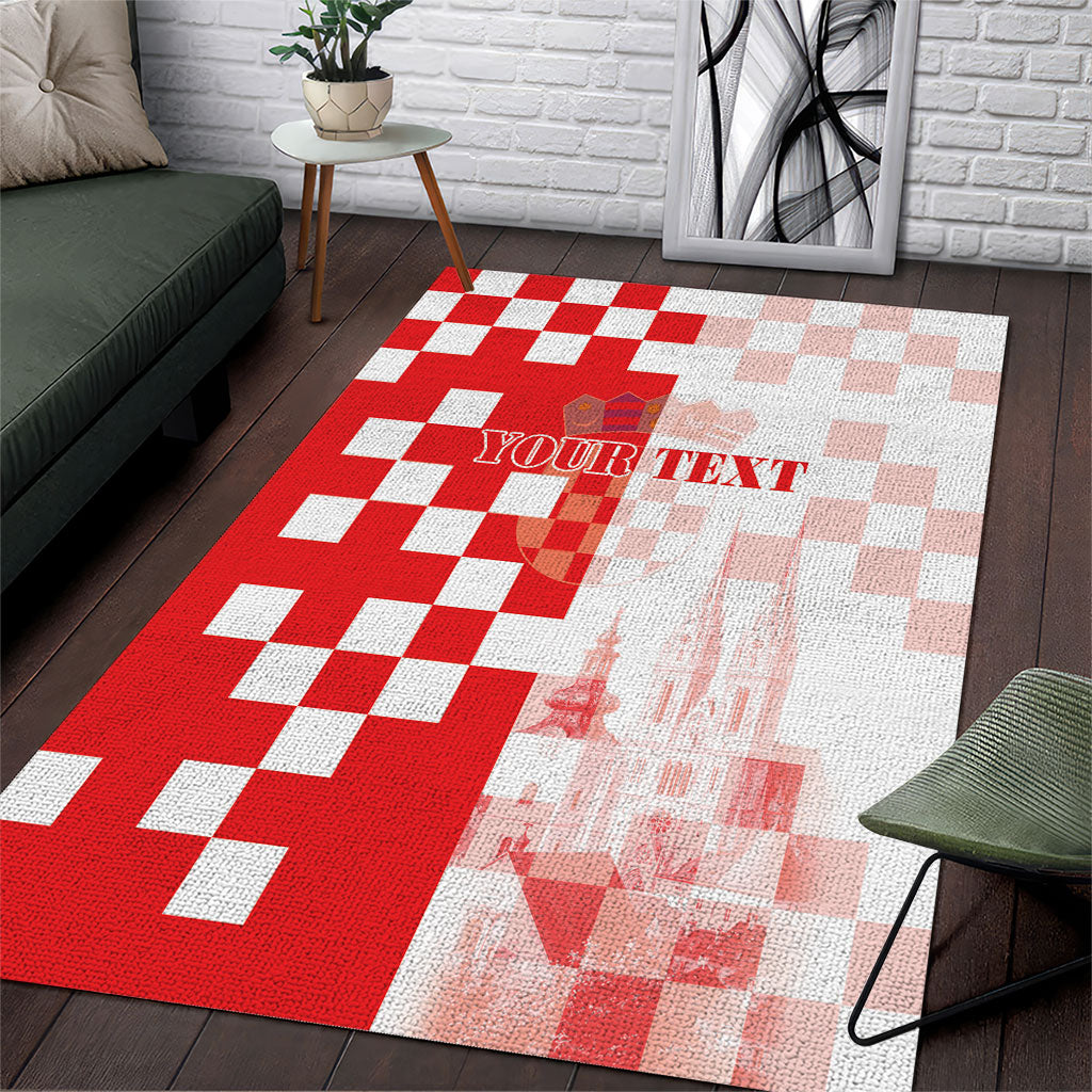 Personalized Croatia Hrvatska Area Rug National Day 2026 Red Version
