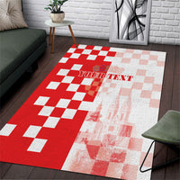 Personalized Croatia Hrvatska Area Rug National Day 2026 Red Version