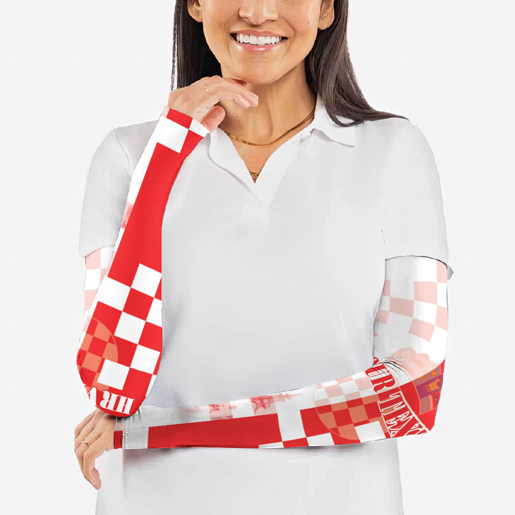 Personalized Croatia Hrvatska Arm Sleeves National Day 2026 Red Version