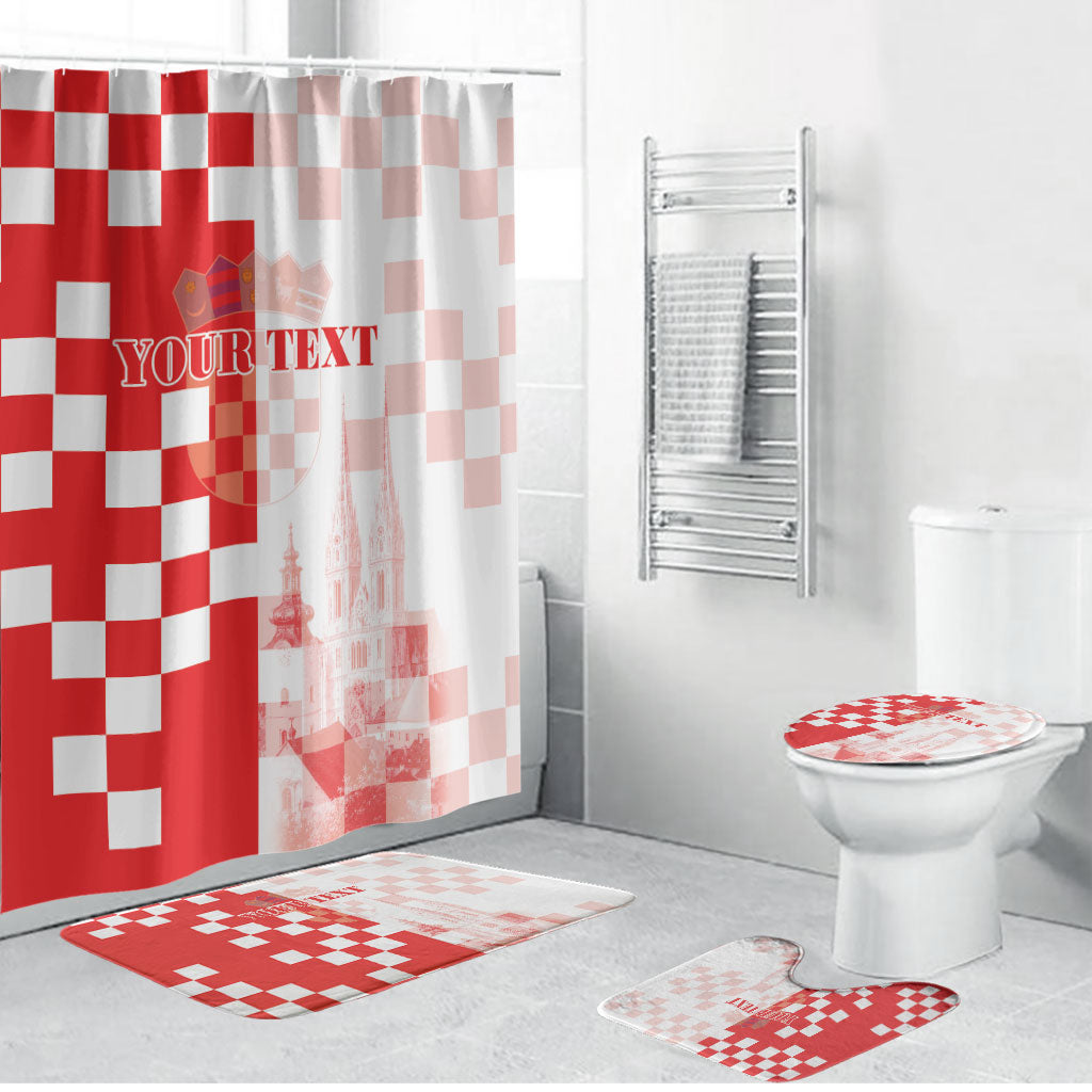 Personalized Croatia Hrvatska Bathroom Set National Day 2026 Red Version