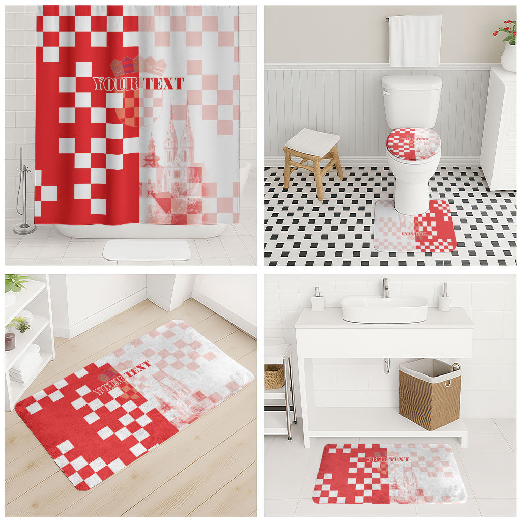 Personalized Croatia Hrvatska Bathroom Set National Day 2026 Red Version