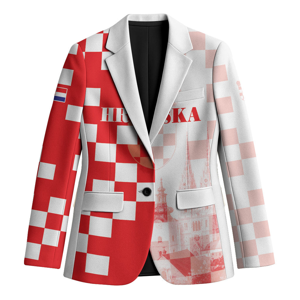 Personalized Croatia Hrvatska Blazer National Day 2026 Red Version