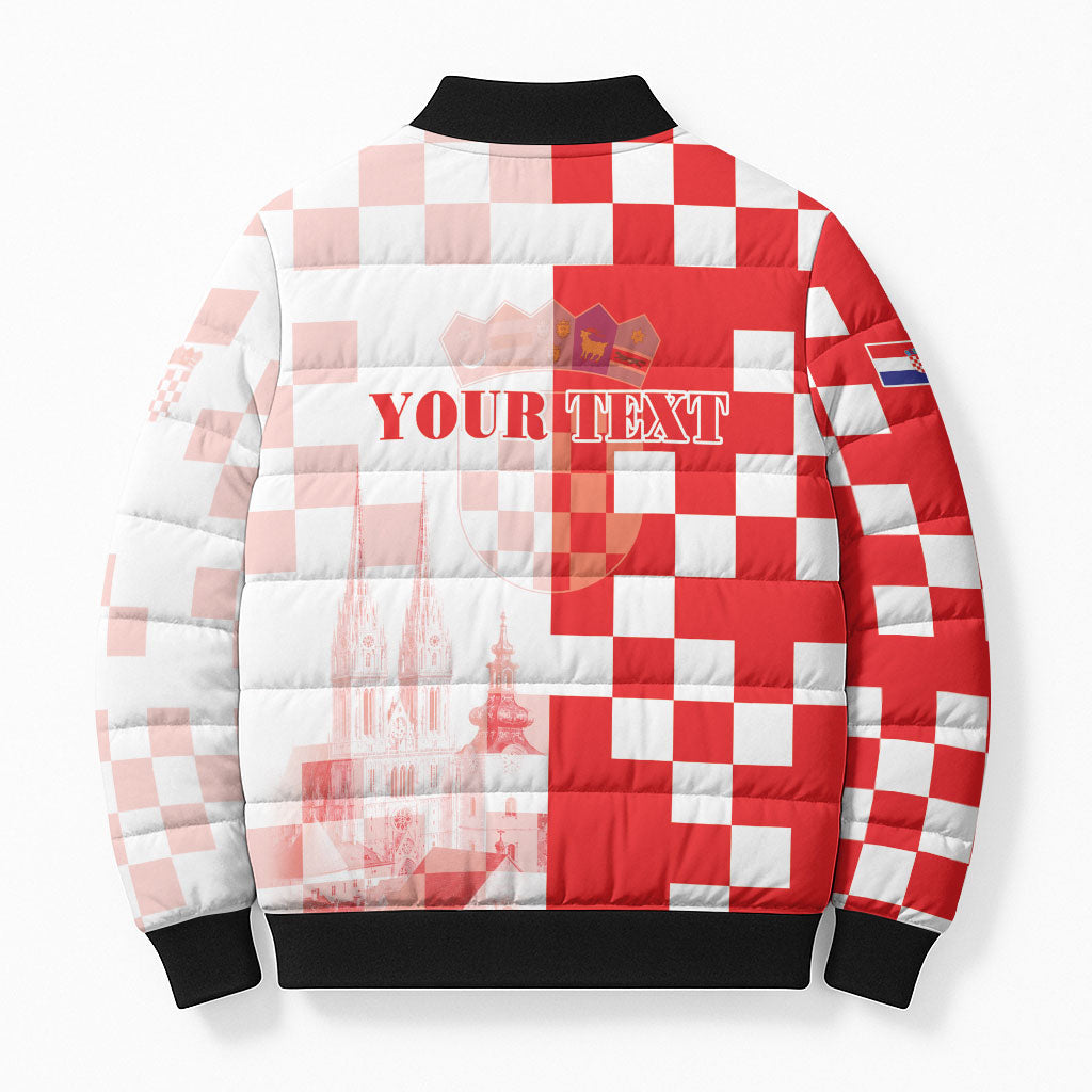 Personalized Croatia Hrvatska Bomber Puffer Jacket National Day 2026 Red Version