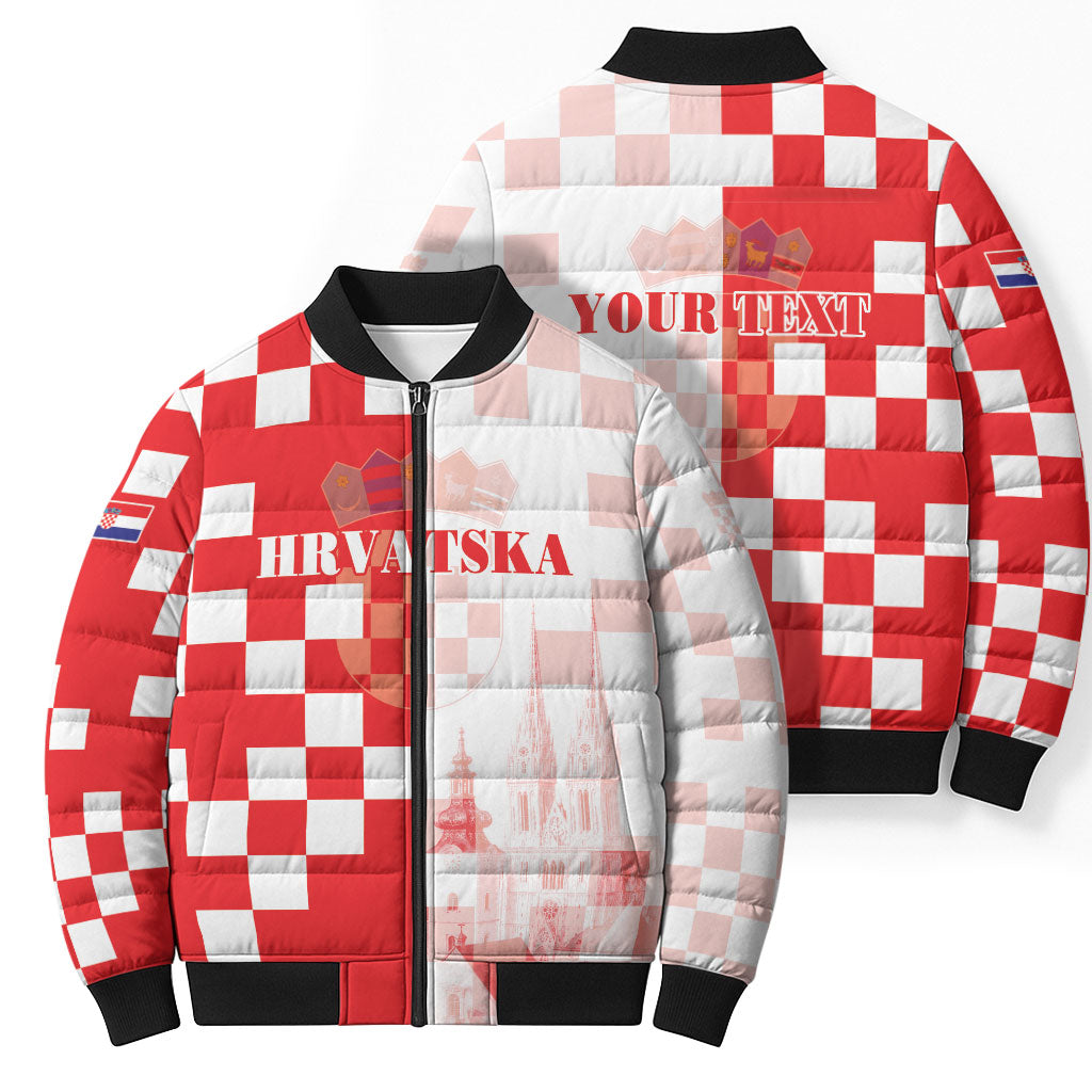 Personalized Croatia Hrvatska Bomber Puffer Jacket National Day 2026 Red Version