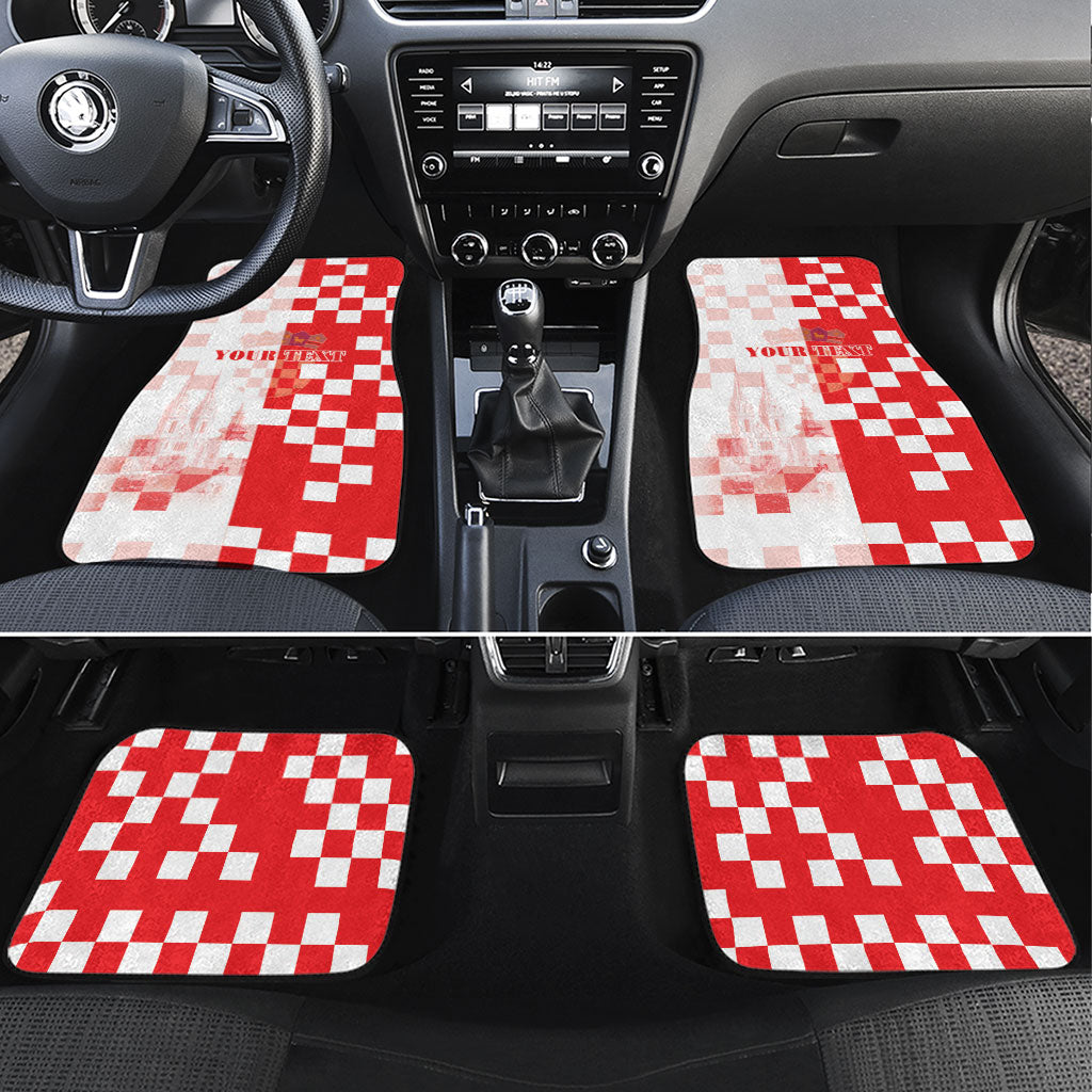 Personalized Croatia Hrvatska Car Mats National Day 2026 Red Version