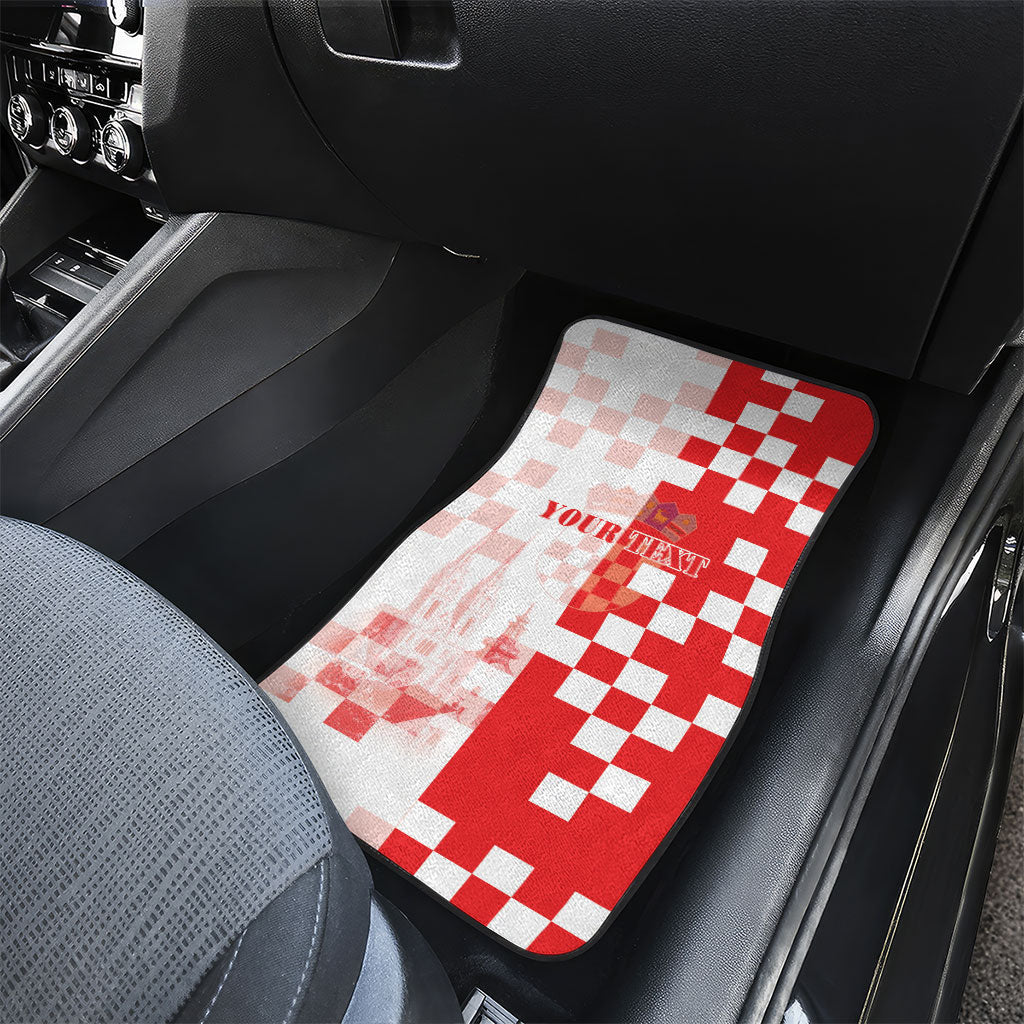 Personalized Croatia Hrvatska Car Mats National Day 2026 Red Version