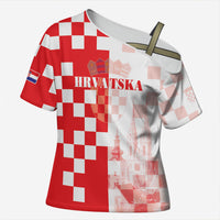 Personalized Croatia Hrvatska Cross Shoulder Shirt National Day 2026 Red Version