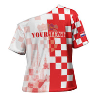 Personalized Croatia Hrvatska Cross Shoulder Shirt National Day 2026 Red Version
