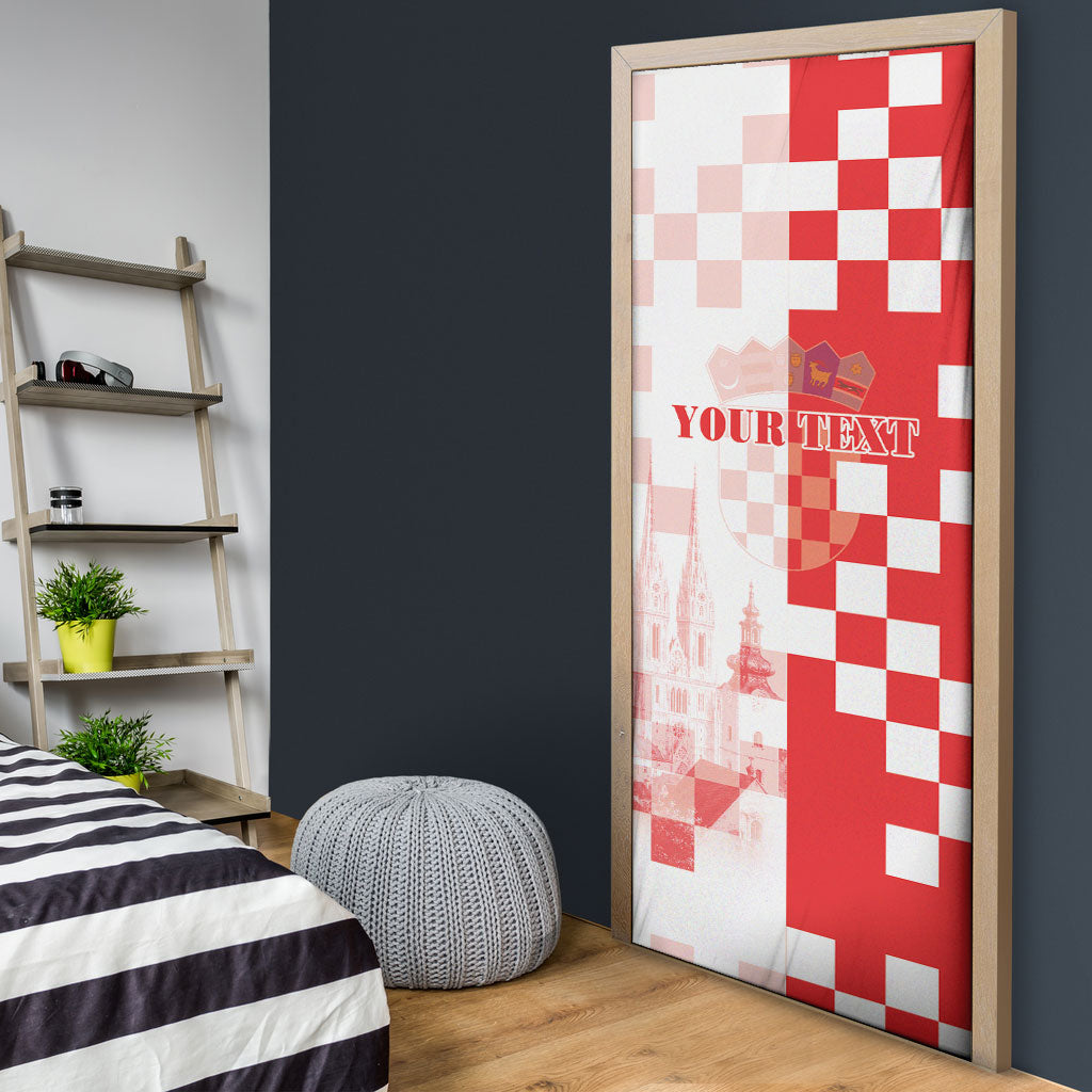Personalized Croatia Hrvatska Door Cover National Day 2026 Red Version