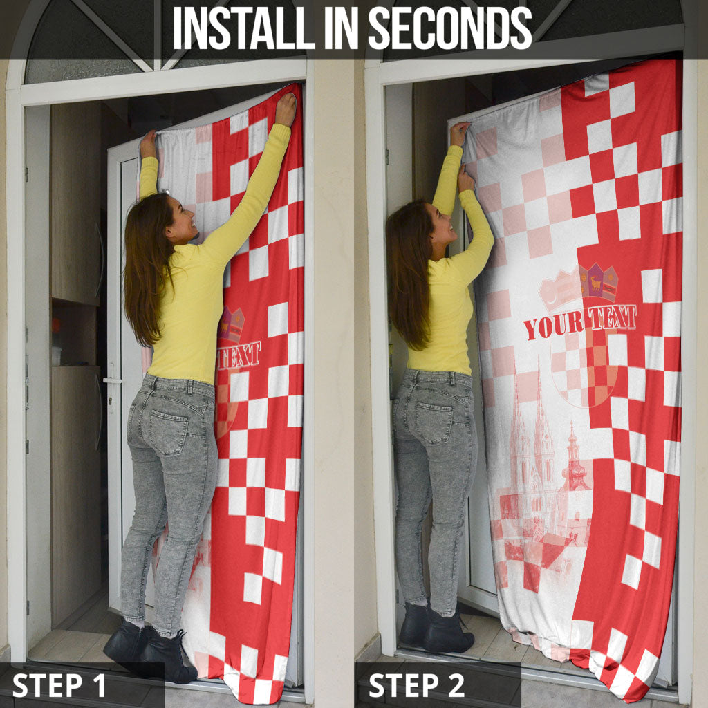 Personalized Croatia Hrvatska Door Cover National Day 2026 Red Version
