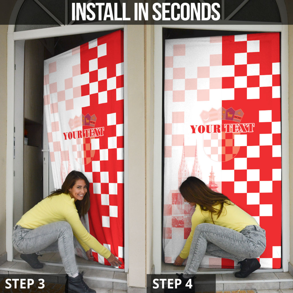Personalized Croatia Hrvatska Door Cover National Day 2026 Red Version