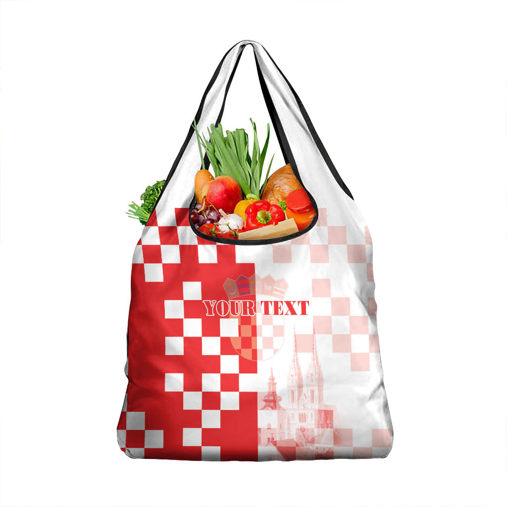 Personalized Croatia Hrvatska Grocery Bag National Day 2026 Red Version