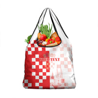 Personalized Croatia Hrvatska Grocery Bag National Day 2026 Red Version