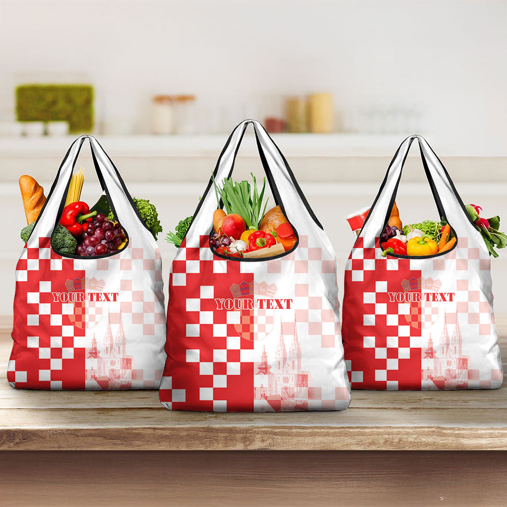 Personalized Croatia Hrvatska Grocery Bag National Day 2026 Red Version