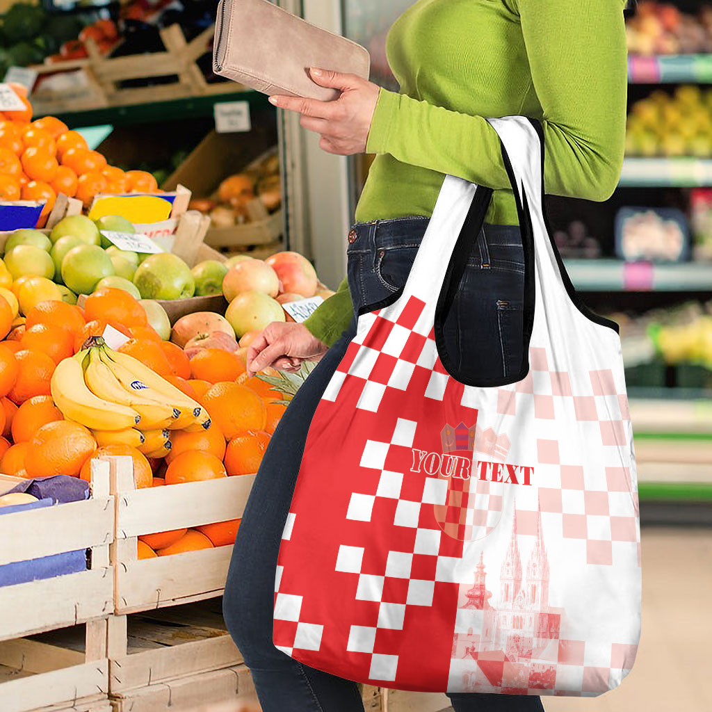 Personalized Croatia Hrvatska Grocery Bag National Day 2026 Red Version