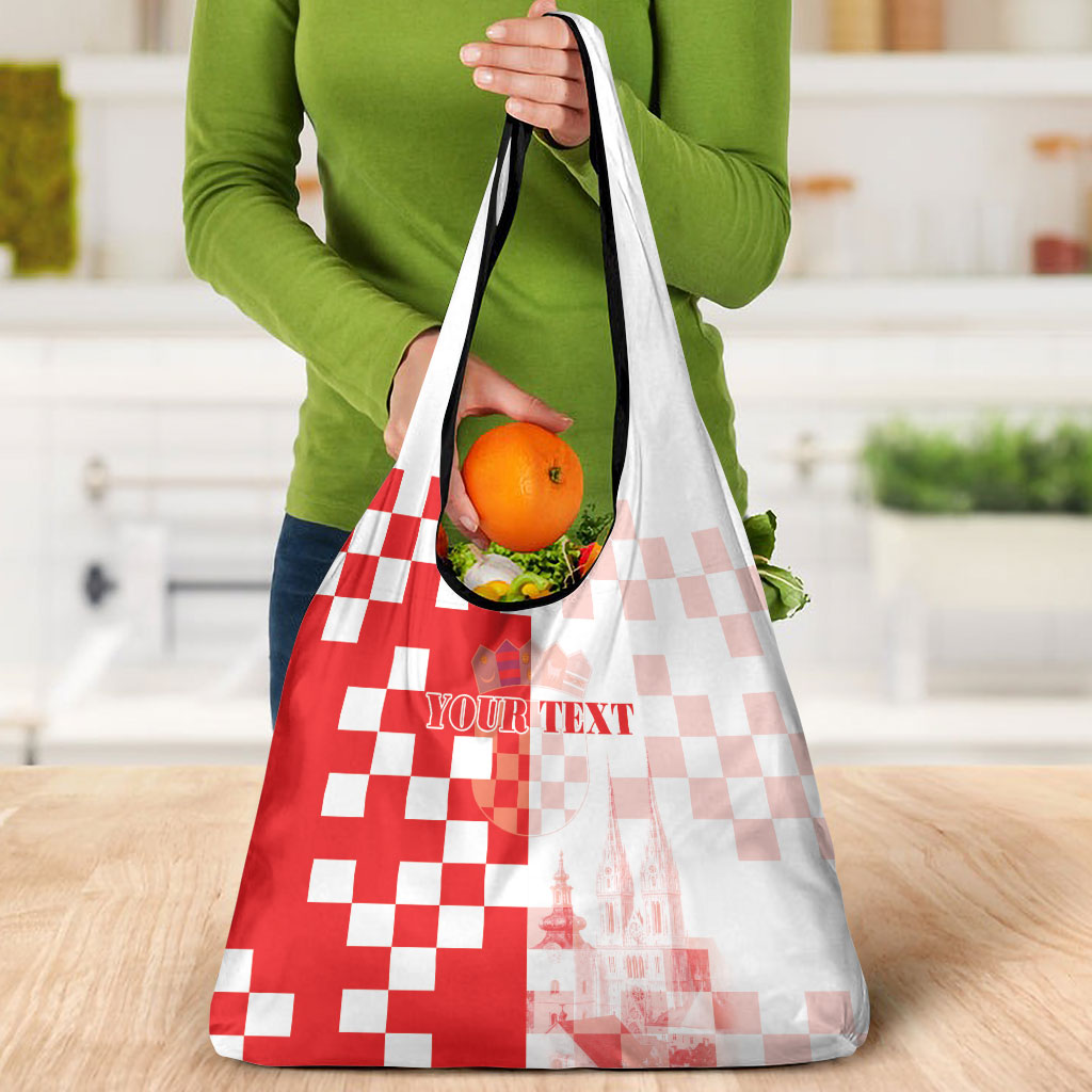 Personalized Croatia Hrvatska Grocery Bag National Day 2026 Red Version