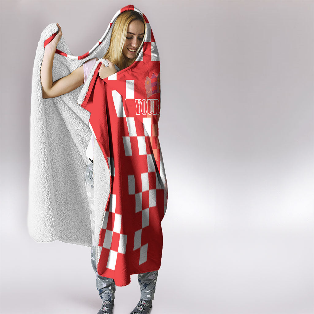 Personalized Croatia Hrvatska Hooded Blanket National Day 2026 Red Version