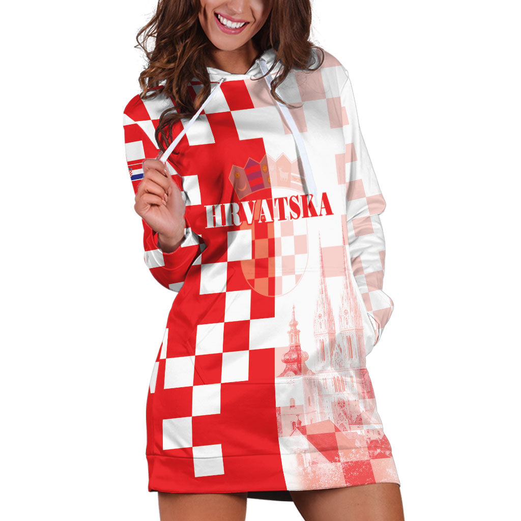 Personalized Croatia Hrvatska Hoodie Dress National Day 2026 Red Version