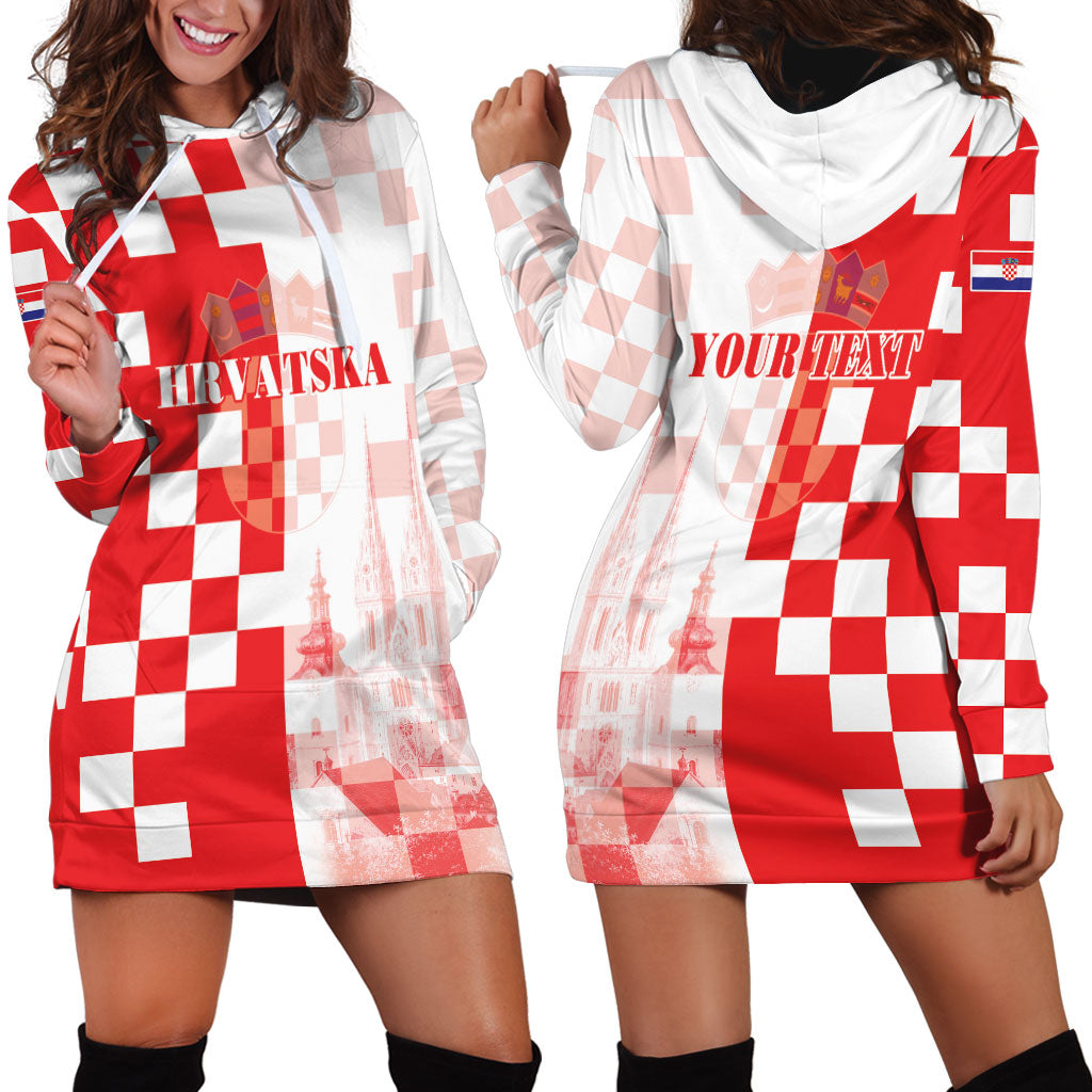 Personalized Croatia Hrvatska Hoodie Dress National Day 2026 Red Version