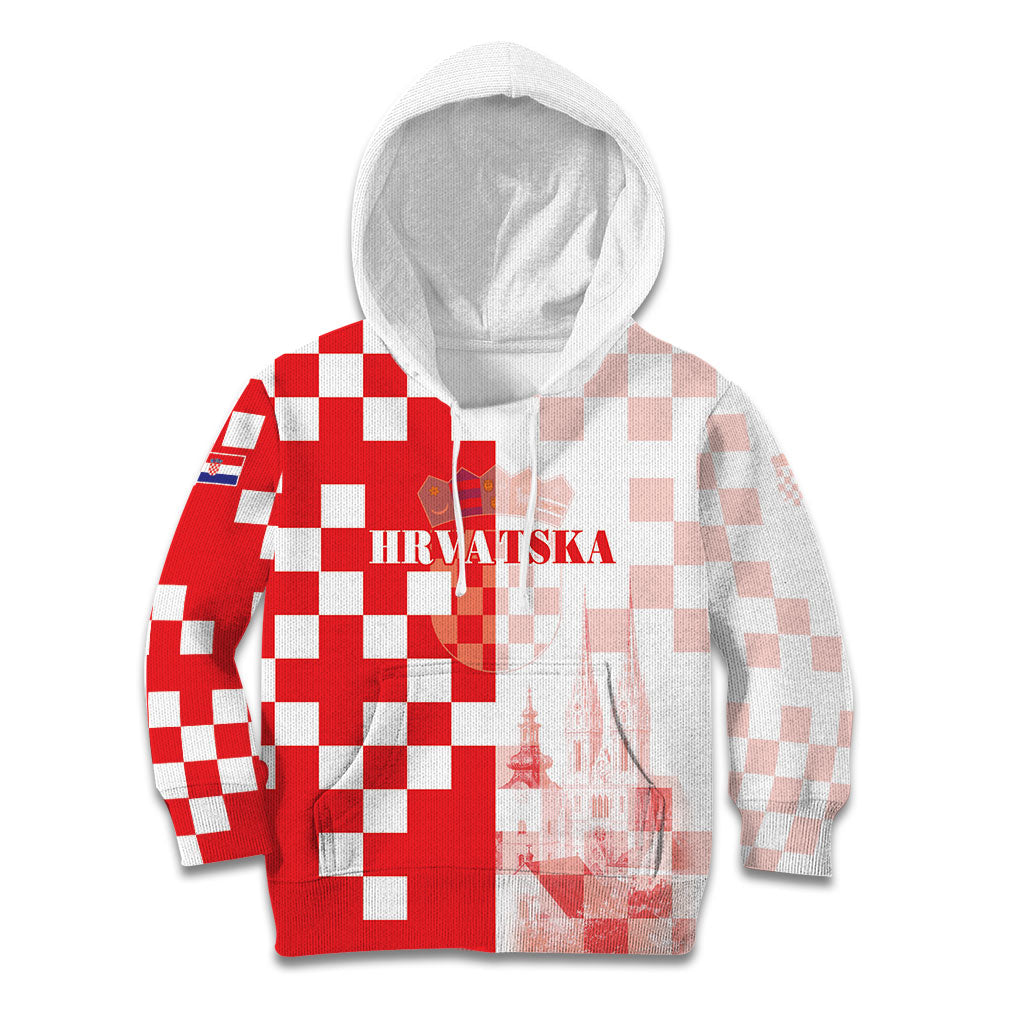 Personalized Croatia Hrvatska Kid Hoodie National Day 2026 Red Version