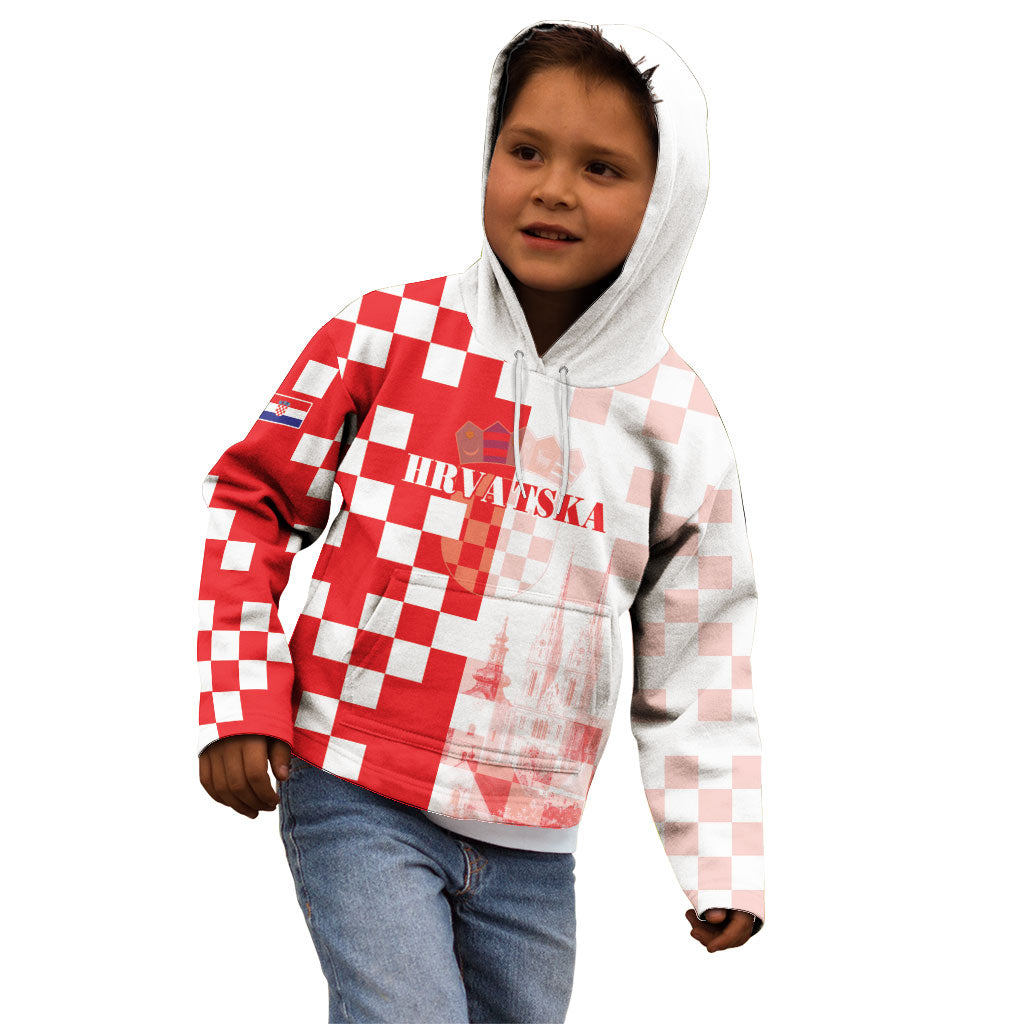 Personalized Croatia Hrvatska Kid Hoodie National Day 2026 Red Version